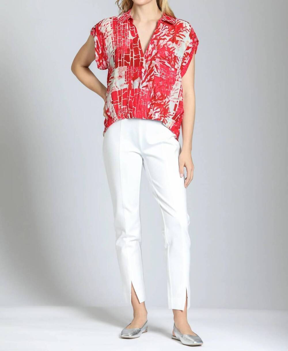 NEW APNY pull-on ponte pant with split hem in white